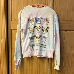 Freeze Pastel Tie-Dye Butterfly Sweatshirt